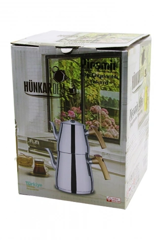 PRAMİT AİLE BOY ÇELİK ÇAYDANLIK SETİ - TAKIMI RENKLİ BAKALİT KULP ÜST DEMLİK: 1.5LT - ALT SULUK: 2.75LT KENDİNDEN SÜZGEÇLİ (4940)