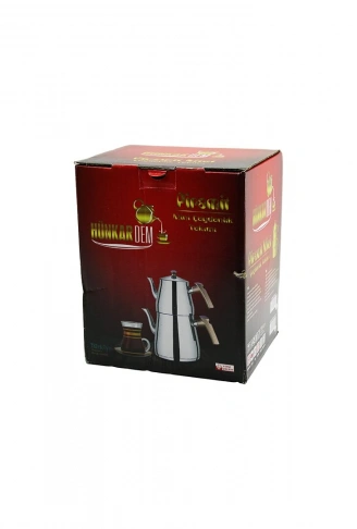 PRAMİT MİNİ BOY ÇELİK ÇAYDANLIK SETİ - TAKIMI RENKLİ BAKALİT KULP ÜST DEMLİK: 0.9LT - ALT SULUK: 1.5LT KENDİNDEN SÜZGEÇLİ (4940)