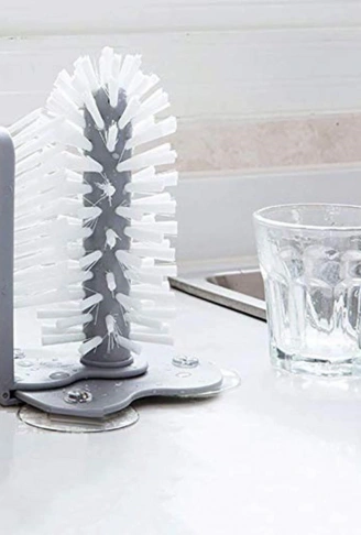 Pratik Kolay Fonksiyonel Vantuzlu Elde Bulaşık Yıkama Fırçası (4940)