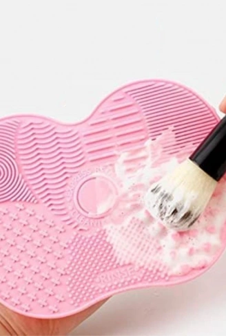 Pratik Kolay Makyaj Fırçası Temizleme Matı Aparatı Aleti (4940)