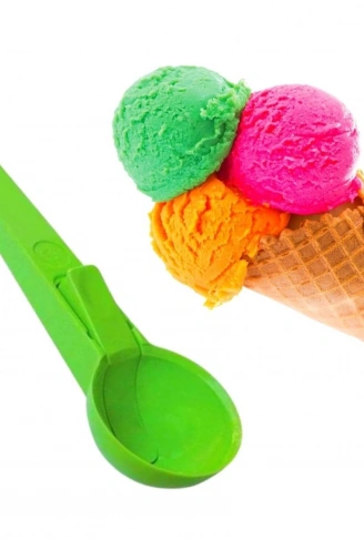 Pratik Mandallı Plastik Dondurma Servis Sunum Kepçesi Kaşığı (4940)