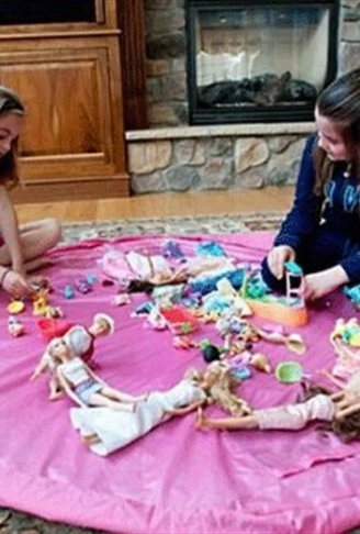 Pratik Taşınabilir Pembe Oyuncak Toplama Örtüsü Oyun Parkı Hurcu (4940)