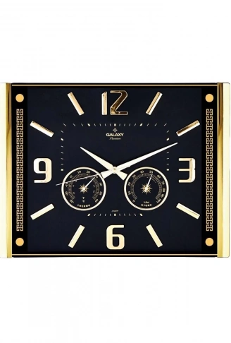 PREMİUM BAROMETRELİ ISI - NEM ÖLÇER KABARTMA RAKAMLI DUVAR SAATİ 41.5X32CM  707-A-1 (4940)