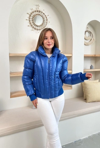 Puffer kısa mont mavi st25534