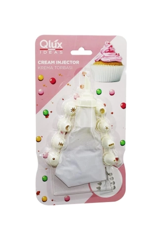 QLUX L-00172 AVANTAGE  10PCS   KREMA TORBASI - SÜSLEME BAŞLIK  SETİ   1-BEYAZ TORBA - 9-KREM BEYAZI PLASTİK BAŞLIK (4940)