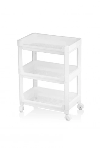 RAFTY GENİŞ 3 KATLI TEKERLEKLİ SEPET ORGANİZER DÜZENLEYİCİ RAF ÜNİTESİ 352X220X480MM (4940)