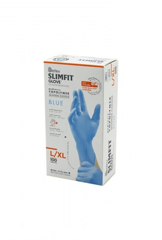 REFLEX SLİMFİT GLOVE KOD-025 L-XL MAVİ PUDRASIZ MUAYENE ELDİVEN 100LÜ (4940)