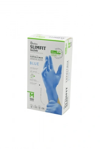 REFLEX SLİMFİT GLOVE KOD-026 M MAVİ PUDRASIZ MUAYENE ELDİVEN 100LÜ (4940)