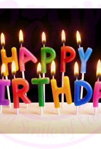 Rengarenk Happy Birthday Yazılabilen Doğum Günü Mumu (4940)