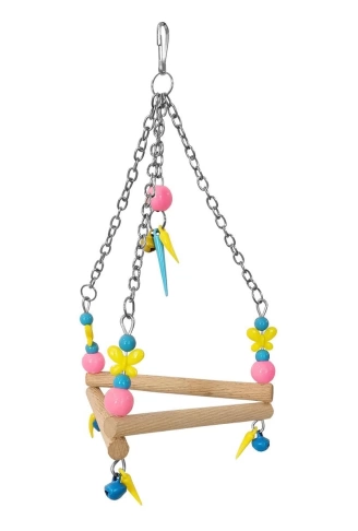 Renkli Boncuklu Ve Üçgen Zilli Kuş Salıncağı 11-16 cm