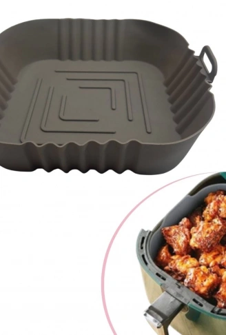 Renkli Isıya Dayanıklı Yıkanılabilir Silikon Fırın Ve Airfryer Kare Model Pişirme Matı 20 Cm (4940)