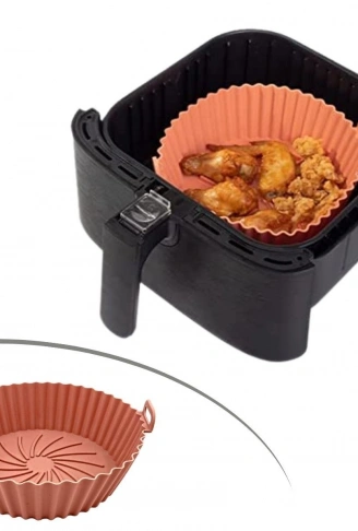 Renkli Isıya Dayanıklı Yıkanılabilir Silikon Fırın Ve Airfryer Yuvarlak Model Pişirme Matı 20 Cm (4940)