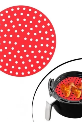 Renkli Isıya Dayanıklı Yıkanılabilir Silikon Fırın Ve Airfryer Yuvarlak Pişirme Matı 20 Cm (4940)