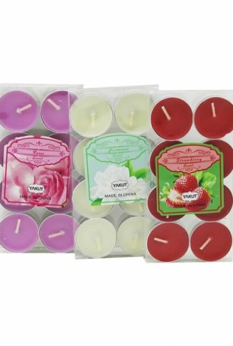 RENKLİ TEA LİGHT 8 PARÇA  MUM ÇİLEK KOKULU (4940)