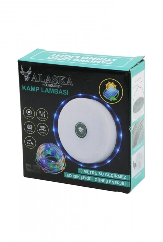 RGB SOLAR GÜNEŞ ENERJİLİ - TYPE-C ŞARJLI10MT DEKOR LAMBA - KAMP LAMBA FENER SUYA DAYANAKLI - MAKARALI SDR-2326 (4940)