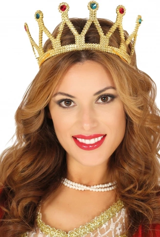 Rönesans Kostümlü Kraliyet Ortaçağ Altın Gold Kraliçe Prenses Tacı (4940)