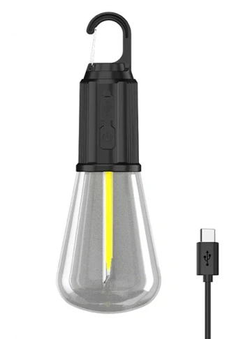 Rustik Taşınabilir Şarjlı Tasarruflu Ampul 10W Led Lamba Type-c Şarj Askılı Asma Aydınlatma T020 (4940)