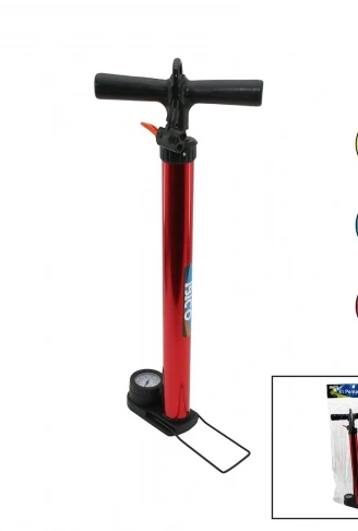 SAATLİ İRAN EL POMPASI METAL GÖVDE PLASTİK KOL - ALTLIK 55 CM TOP - BİSİKLET - MOTOR (4940)