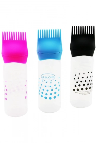 SAÇ BOYAMA TARAK RENKLİ 6OZ ÖLÇEKLİ - ŞEFFAF PLASTİK ŞiŞELİ (4940)