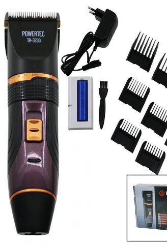 SAÇ SAKAL KESME TRAŞ MAKİNE ÇİFT BATARYA - TARAK AYARI - FİŞ ŞARJLI - 2 KADEME HIZ TR-3200 (4940)