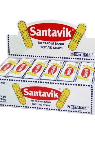 SANTAVİK 10 x 30 YARA BANTI = 1 KUTU İÇİNDE 300 ADET YARA BANDI VARDIR (4940)