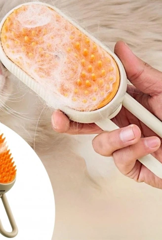 Saplı Su Püskürtmeli Kedi Köpek Fırçası Masaj Etkili Tüy Toplama Tarağı (4940)