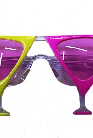 Sarı Pembe Renk Martini Parti Gözlüğü (4940)