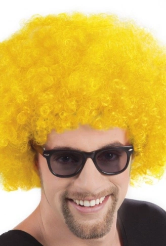 Sarı Renk Kıvırcık Afro Bonus Peruk (4940)