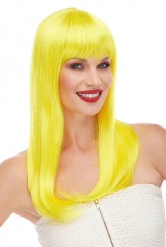 Sarı Renk Uzun Düz Parti Peruğu (4940)