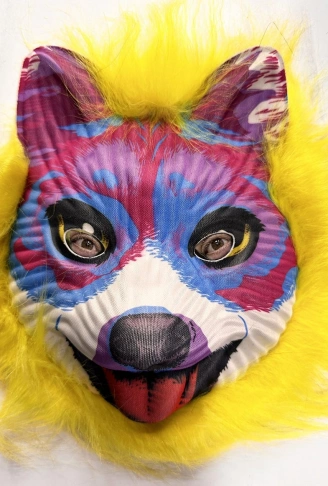 Sarı Saçlı Sevimli Köpek Maskesi Mega Peluş 35 No (4940)