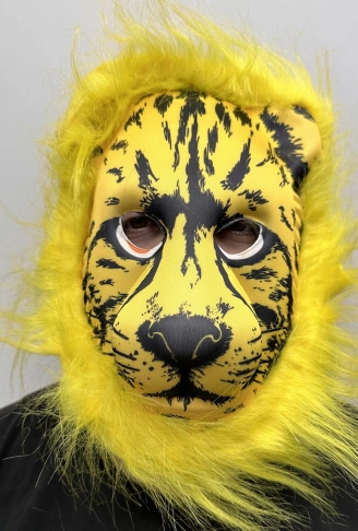 Sarı Yeleli Sarı Saçlı Aslan Maskesi Mega Peluş 2 No (4940)