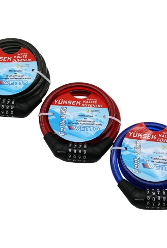 ŞİFRELİ 12X1000MM BİSİKLET KİLİT (4940)
