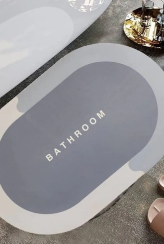 Sihirli Süper Su Emici Kaymaz Tabanlı Oval Paspas 40*60 cm (4940)