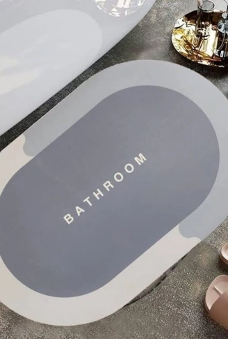 Sihirli Süper Su Emici Kaymaz Tabanlı Oval Paspas 40*60 cm (4940)