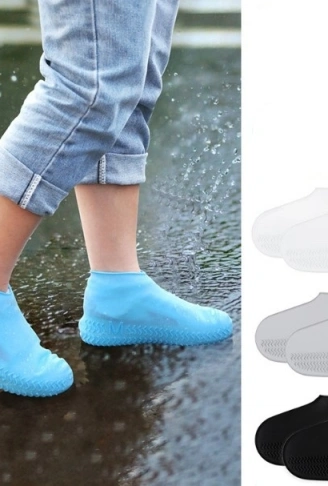 Silikon Ayakkabı Kılıfı Kaymaz Su Kir Geçirmez   L Beden Siyah (4940)