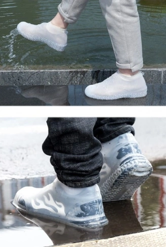 Silikon Ayakkabı Kılıfı Kaymaz Su Kir Geçirmez  M Beden Beyaz (4940)