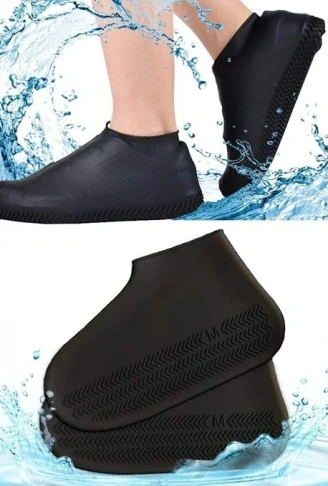 Silikon Ayakkabı Kılıfı Kaymaz Su Kir Geçirmez   M Beden Siyah (4940)