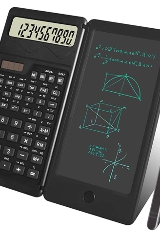 Silinebilir LCD Yazı Tabletli,Kalemli Katlanabilir Bilimsel Hesap Makinesi (4940)