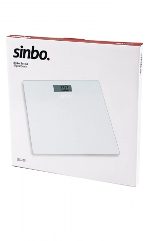 SİNBO SBS-4451 DİJİTAL - PİLLİ BEYAZ CAM BANYO BASKÜL TERAZİ TARTI LCD EKRAN 180KG/100GR 26X26CM (4940)