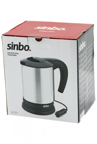 SİNBO SK-7371  12V  ARAÇ İÇİ KETTLE  PASLANMAZ ÇELİK  SU ISITICISI  0.8LT   120W   ÇAKMAKLIK FİŞLİ   PLASTİK KAPAK - KULP (4940)