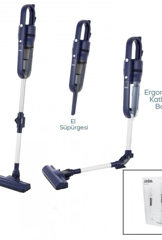 SİNBO SVC-8625 DİKEY ELEKTRİKLİ PRATİK SÜPÜRGE ERGOMİK KATLANABİLİR BORU - ESNEK HAREKET 600W MOTOR - 3 HEPA FİLTRE (4940)
