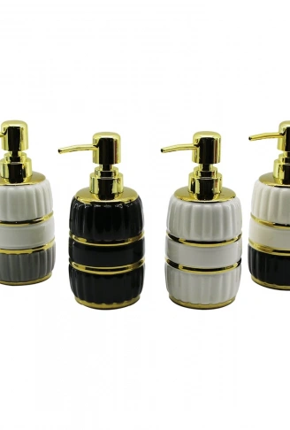 ŞİŞE GOLD KAPAK - BOĞUM SERAMİK SIVI SABUNLUK 6X11CM (4940)