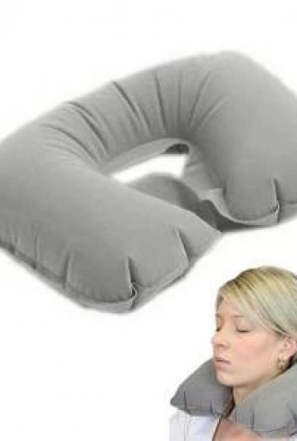 Şişme Seyahat Yastığı Gri Lacivert (4940)