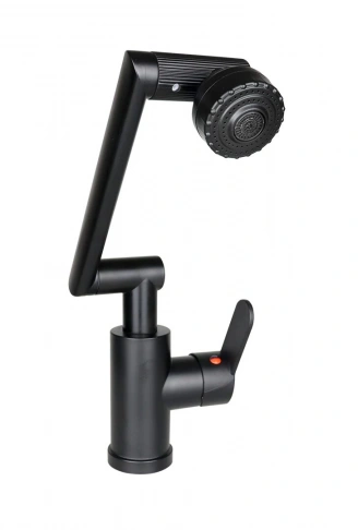 SİYAH - 1080 DERECE DÖNEBİLEN ÇOK FONKSİYONLU MUSLUK BATARYA KTX-3307 (4940)