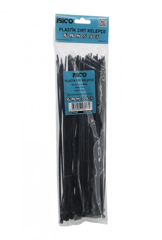 SİYAH   3.6X300MM  PLASTİK CIRT KELEPÇE  100PCS (4940)