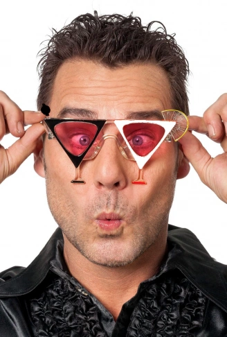 Siyah Beyaz Renk Martini Parti Gözlüğü (4940)