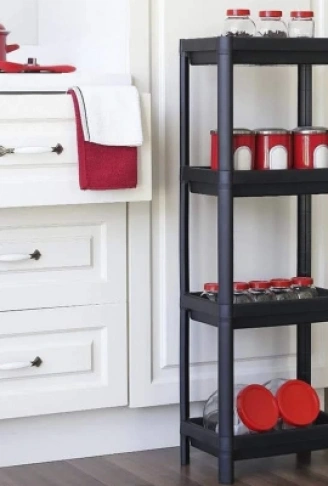 SİYAH DİKDÖRTGEN RAF ÜNİTESİ PLASTİK (4940)