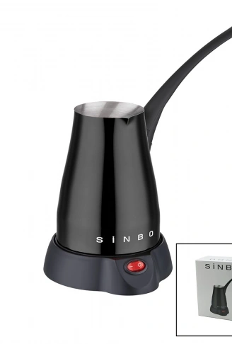 SİYAH ELEKTİRKLİ CEZVE TÜRK KAHVE MAKİNESİ 5 FİNCAN - 400ML HAZNE PASLANMAZ ÇELİK 360 DERECE DÖNEBİLME SCM-2960 (4940)