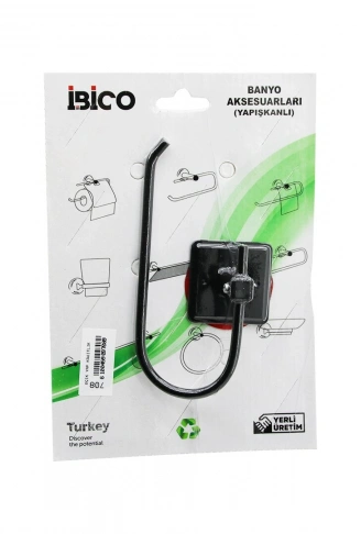 SİYAH   METAL   AÇIK WC  KAĞITLIK  YAPIŞKANLI MONTAJ  BNY-708 (4940)