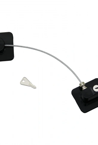 SİYAH PLAKA   HALATLI  EMNİYET KİLİT  5X6CM YAPIŞKANLI MONTAJ=2PCS PLAKA   HALAT=18.8CM (4940)